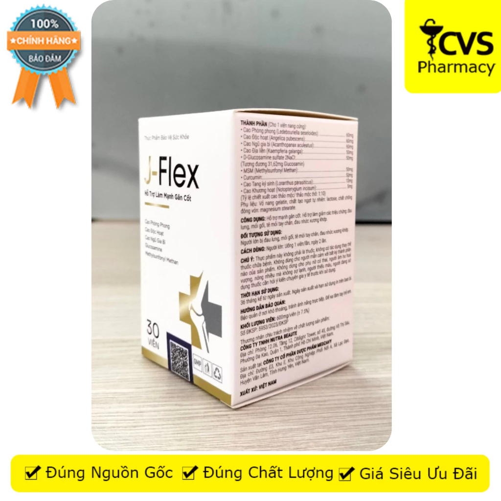 Viên uống J-Flex Hỗ Trợ Giảm Đau Nhức Xương Khớp (Hộp 30 viên) 25