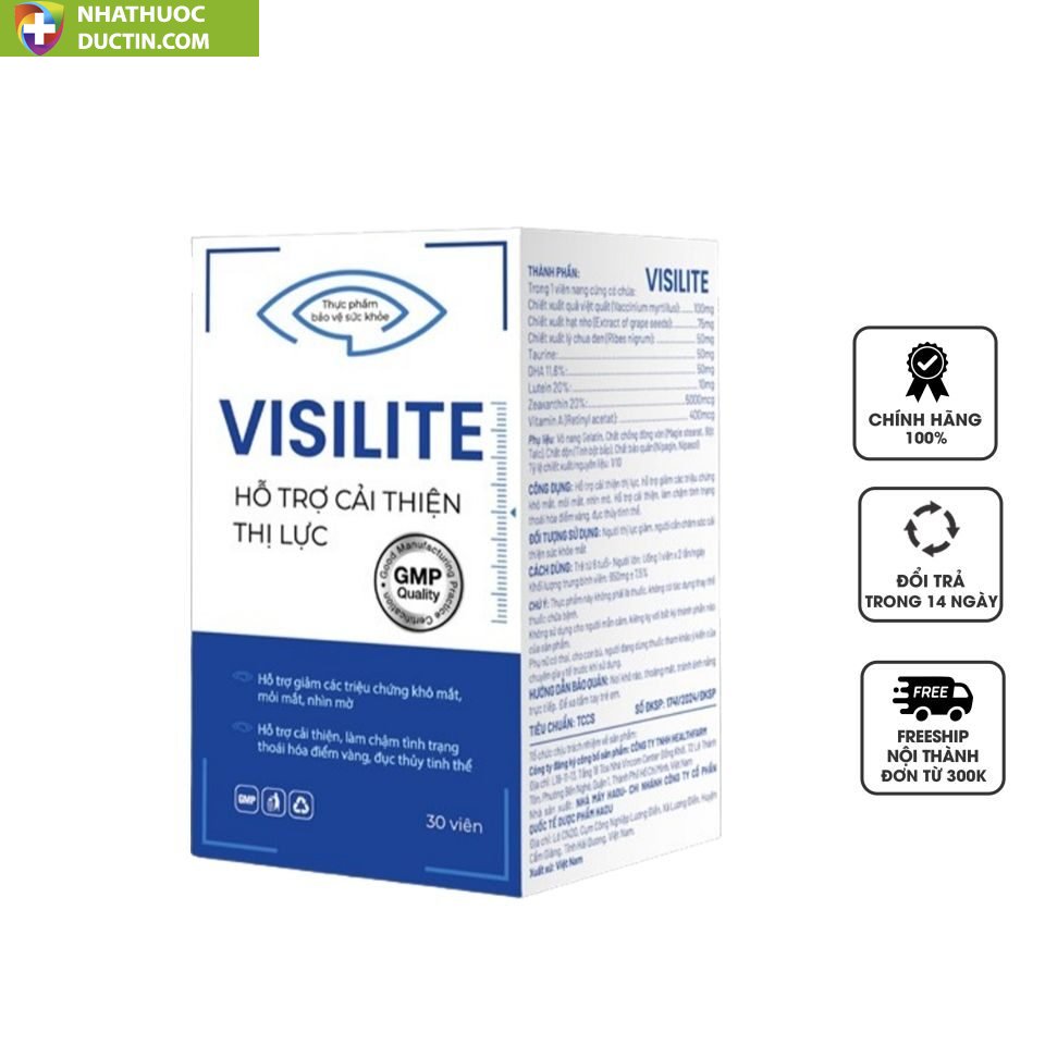 Viên Uống Visilite bổ mắt Hỗ Trợ Cải Thiện Thị Lực - Hộp 30 viên 14 vien uong ho tro cai thien thi luc visilite 1720500722118216