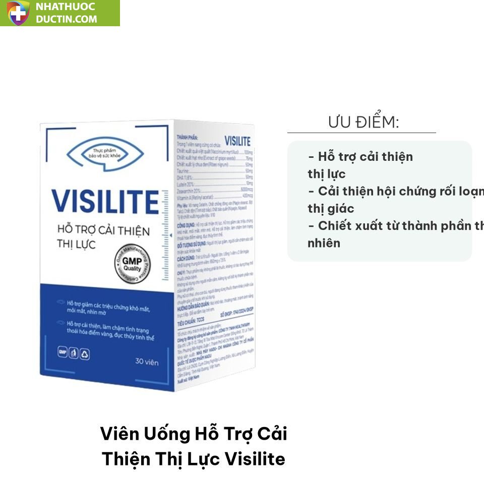 Viên Uống Visilite bổ mắt Hỗ Trợ Cải Thiện Thị Lực - Hộp 30 viên 13 vien uong ho tro cai thien thi luc visilite 1720500732118216