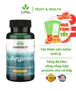 Alternative view of Viên Uống Hỗ Trợ Tăng Cường Sức Khỏe Sinh Lý Nam Swanson L-Arginine 500mg (100 viên/1 lọ)