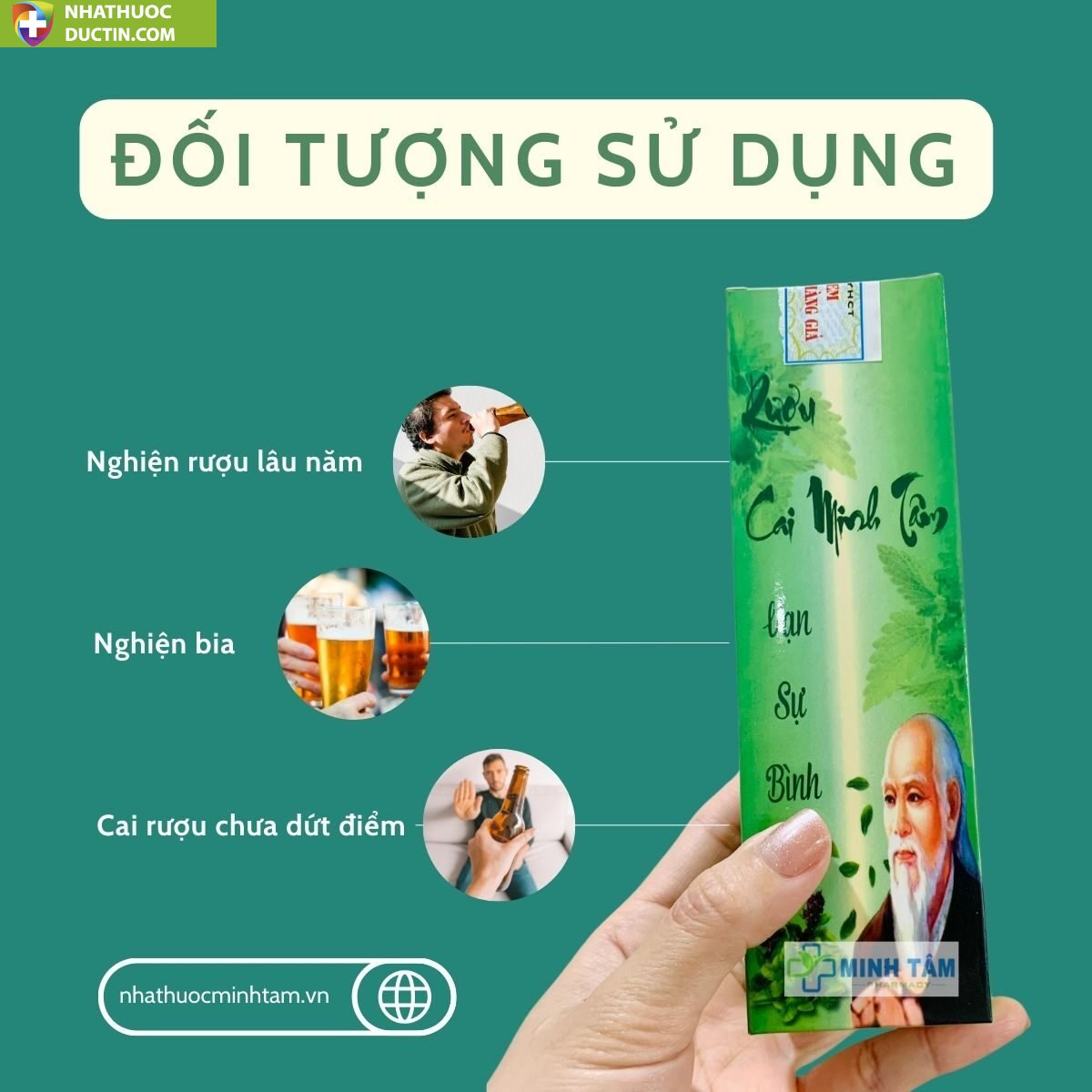 Thuốc Cai Rượu Bia Minh Tâm Chính Hãng 13 doi tuong su dung cai ruou minh tam