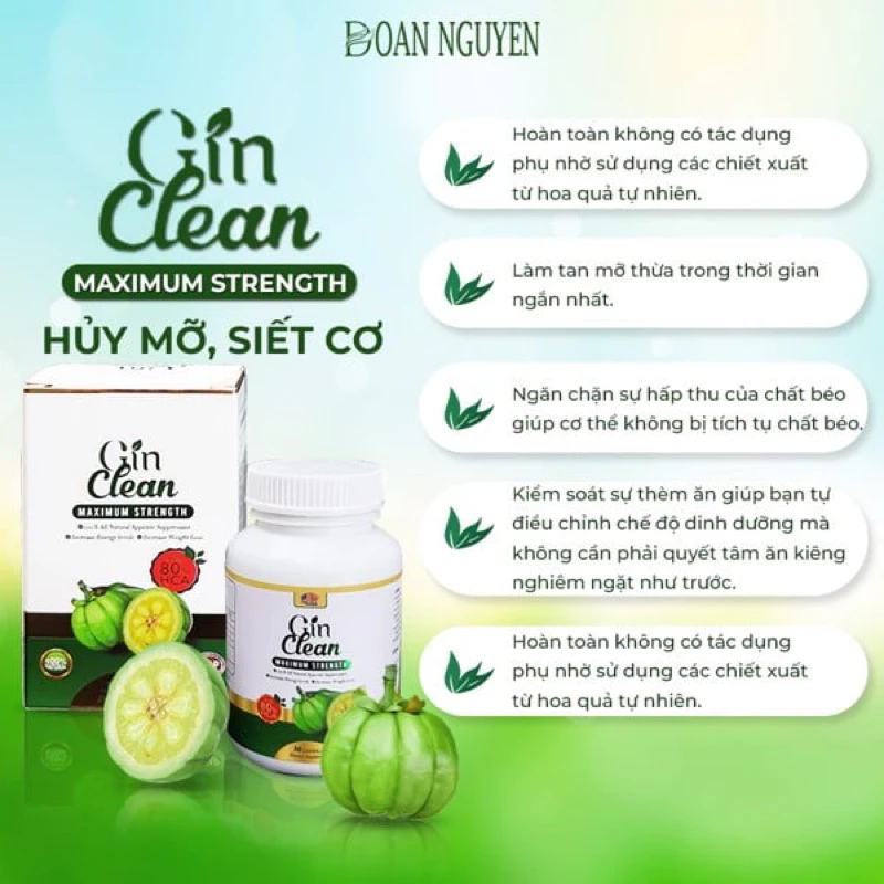 Viên uống Maximum Streghth Gin Clean giúp siết cơ, giảm cân hiệu quả nhanh chóng, dành cho người lờn thuốc 17 giam6