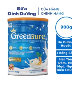 Sữa cho người tiểu đường Greensure 900g bổ sung Yến Sào Hồng Sâm hỗ trợ hạ đường huyết, tiểu đêm, ngăn ngừa biến chứng