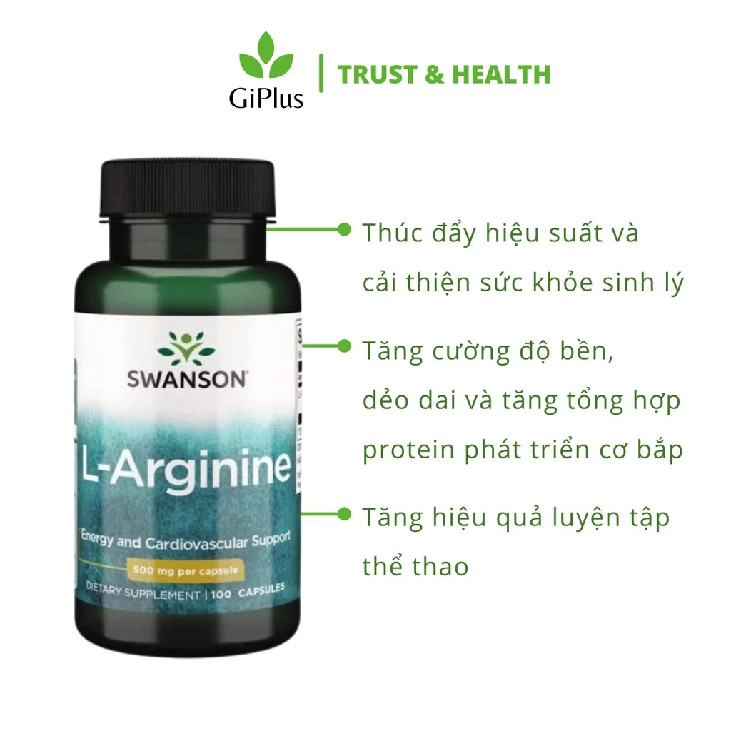 Viên Uống Hỗ Trợ Tăng Cường Sức Khỏe Sinh Lý Nam Swanson L-Arginine 500mg (100 viên/1 lọ) 15 gri2