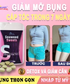 ESMOND-7 ngày giảm cân cấp tốc 1-16kg)giảm cân giảm mỡ bụng 1 hộp 10 viên 12 keo2