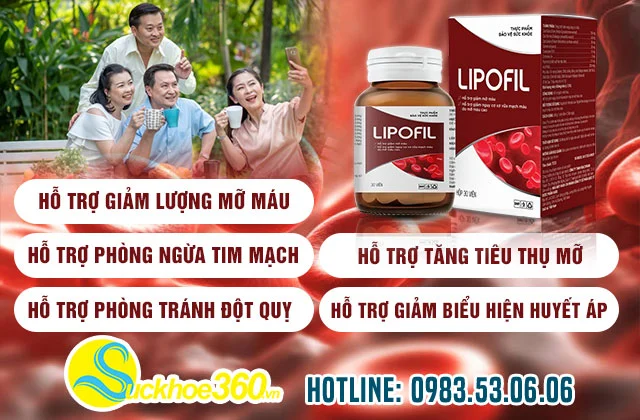Lipofil hỗ trợ ổn định huyết áp, giảm mỡ máu từ thảo dược 12 lipofil88