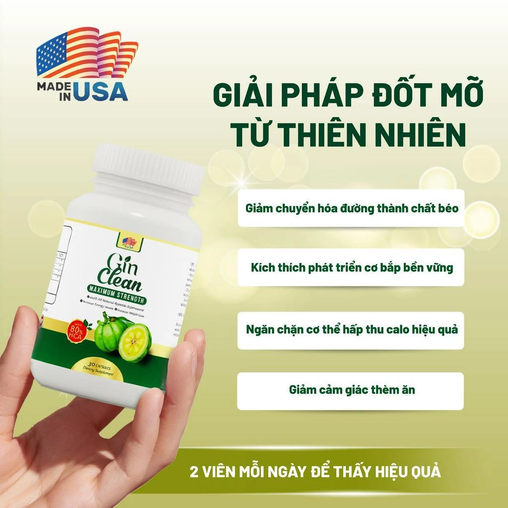Viên Uống Đốt Mỡ Siết Cơ Giảm Cân Gin Clean Made In USA Hộp 30 viên 22 moni4