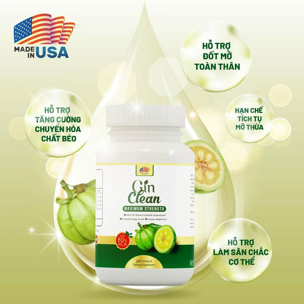 Viên Uống Đốt Mỡ Siết Cơ Giảm Cân Gin Clean Made In USA Hộp 30 viên 21 moni5