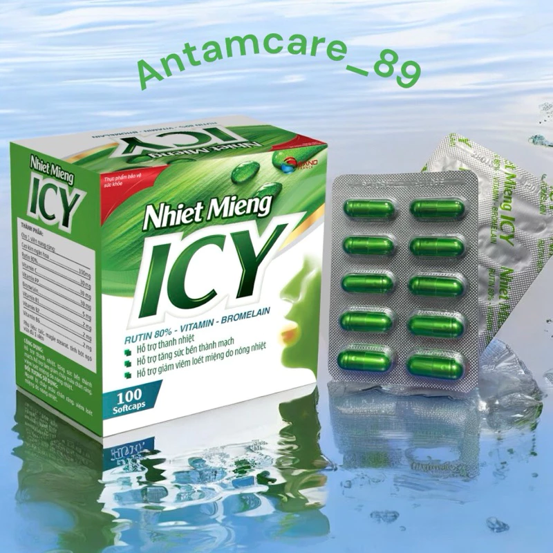 Nhiệt miệng ICY Hỗ trợ hiệu quả giúp giảm nhiệt miệng, chảy máu chân răng, Giúp làm bền vững thành mạch 22 nhiet1 1
