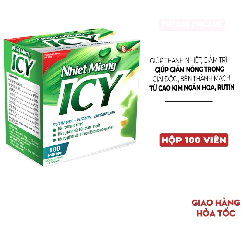 Nhiệt miệng ICY Hỗ trợ hiệu quả giúp giảm nhiệt miệng, chảy máu chân răng, Giúp làm bền vững thành mạch 21 nhiet2