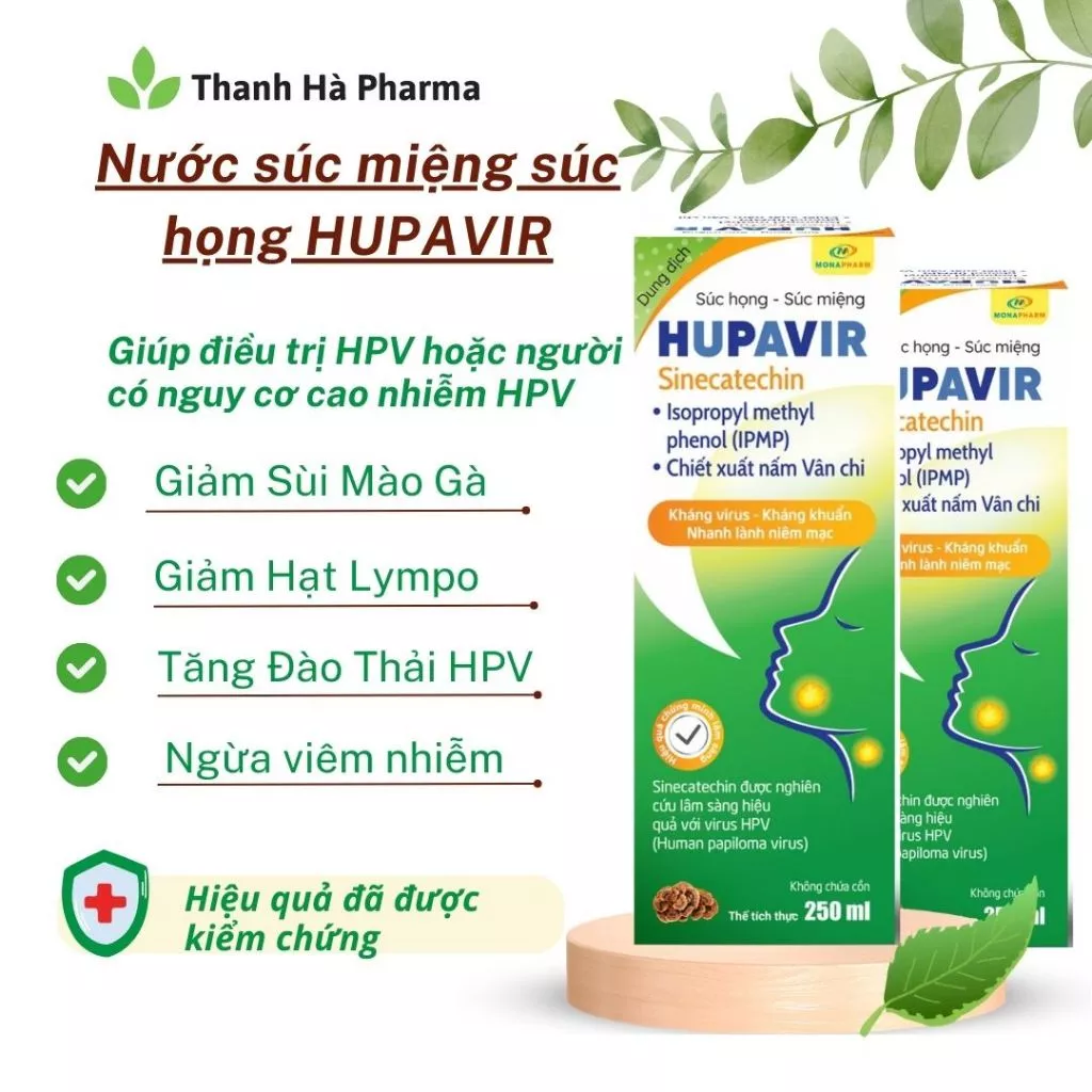 Nước súc miệng súc họng Hupavir Giảm sùi, ngăn ngừa và hỗ trợ đào thải HPV Sùi Mào Gà (che tên) 24 sucmieng1