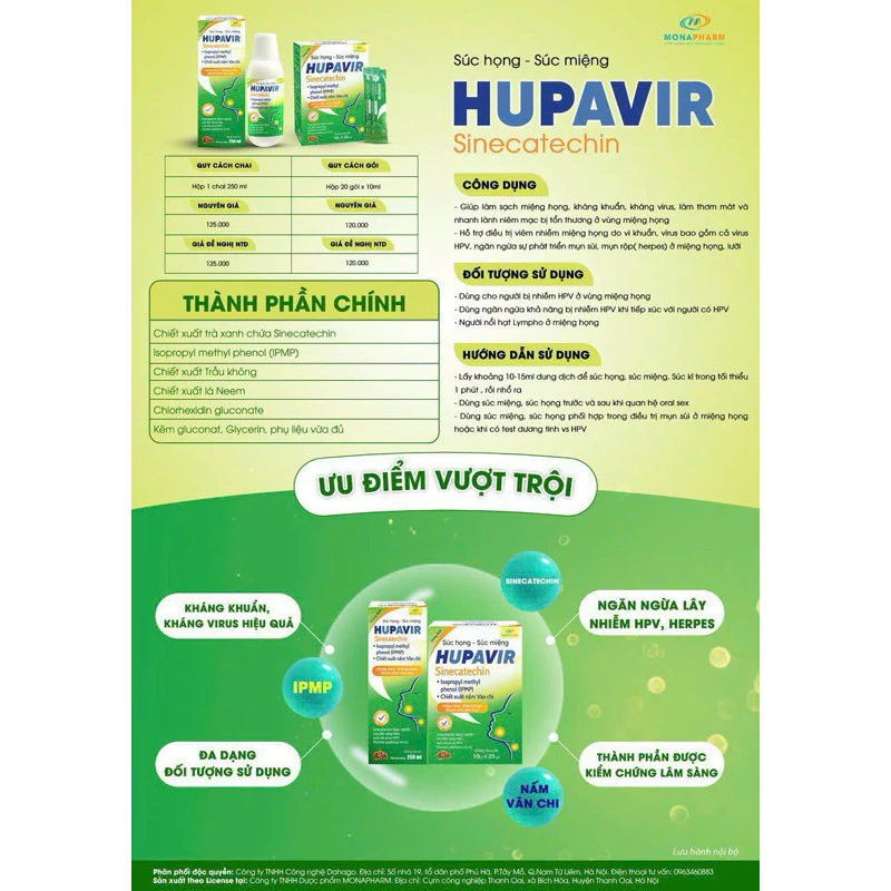 Nước súc miệng súc họng Hupavir Giảm sùi, ngăn ngừa và hỗ trợ đào thải HPV Sùi Mào Gà (che tên) 21 sucmieng6