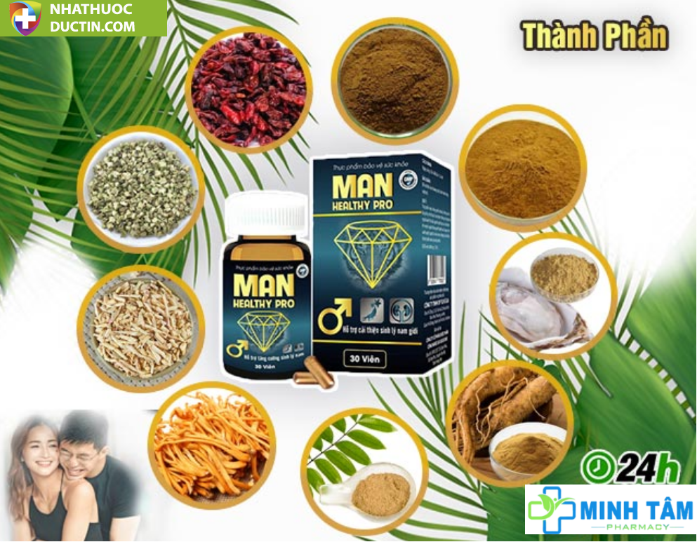 Man Healthy Pro Chính Hãng - Tăng Cường Sinh Lực Phái Mạnh 8 thanh phan man healthy pro