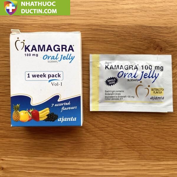 Thuốc kích Dục nam Siro KmaGra Oral jely Hương Trái cây Hộp 7 Gói 100g 2 thuoc kich duc nam