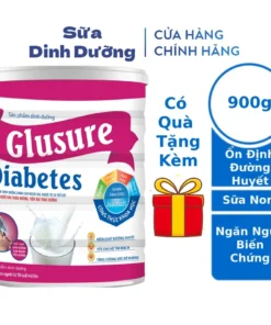 Alternative view of Sữa tiểu đường Glusure Diabetes 900g, Sữa cho người tiểu đường, Tiểu đường thai kỳ, Mỡ máu, Đái tháo đường