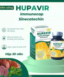 Alternative view of Viên Uống Hupavir Immunocaps tăng đề kháng - Hỗ trợ tăng đào thải HPV, sùi mào gà cho nam nữ hộp 30 viên (che tên)