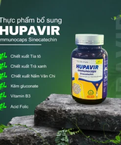 Viên uống Hupavir Immunocaps Sinecatechin tăng đề kháng hỗ trợ tăng đào thải hpv, sùi mào gà cho nam và nữ hộp 60 viên 10 uong2