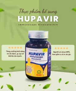 Viên uống Hupavir Immunocaps Sinecatechin tăng đề kháng hỗ trợ tăng đào thải hpv, sùi mào gà cho nam và nữ hộp 60 viên 12 uong4