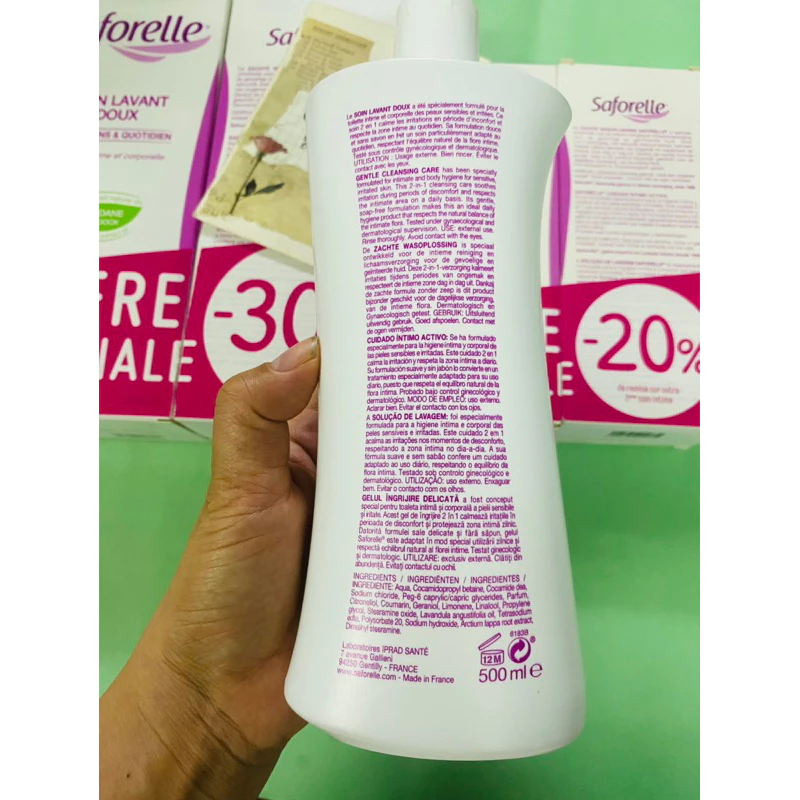 Dung Dịch Vệ Sinh Phụ Nữ Saforelle Soin Lavant Doux 500ml Pháp 24 vet2