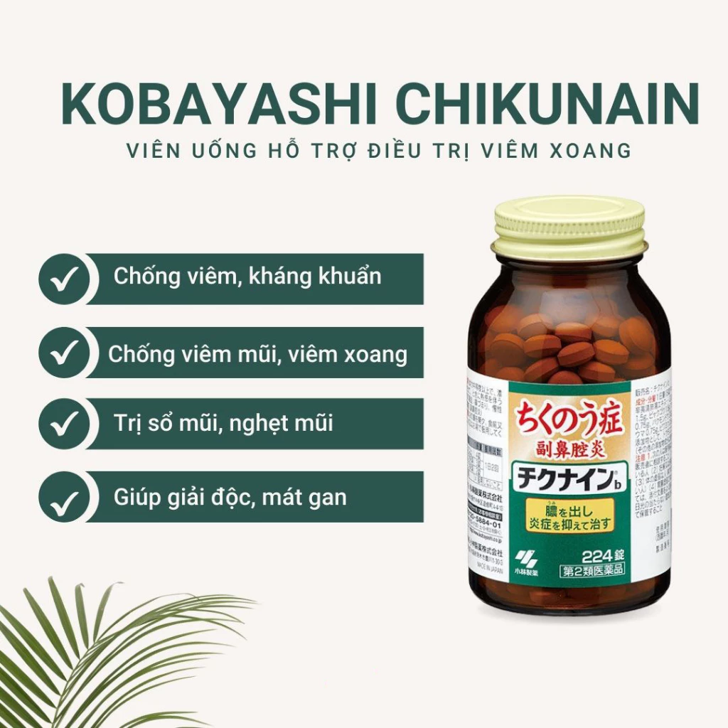 Viên uống xoang Nhật bản Kobayashi Chikunain hàng nội địa Nhật Bản 20