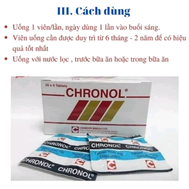 Viên uống hỗ trợ cai rượu Chronol Thái Lan - Sản phẩm Chính hãng 16 cai4