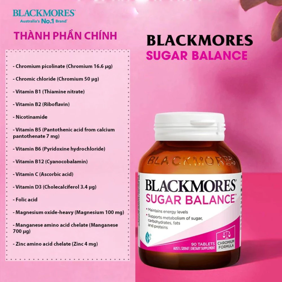 Viên uống cân bằng đường huyết dành cho người tiểu đường sugar balance blackmores Úc 90 viên Healthy care 16 duonghuye2