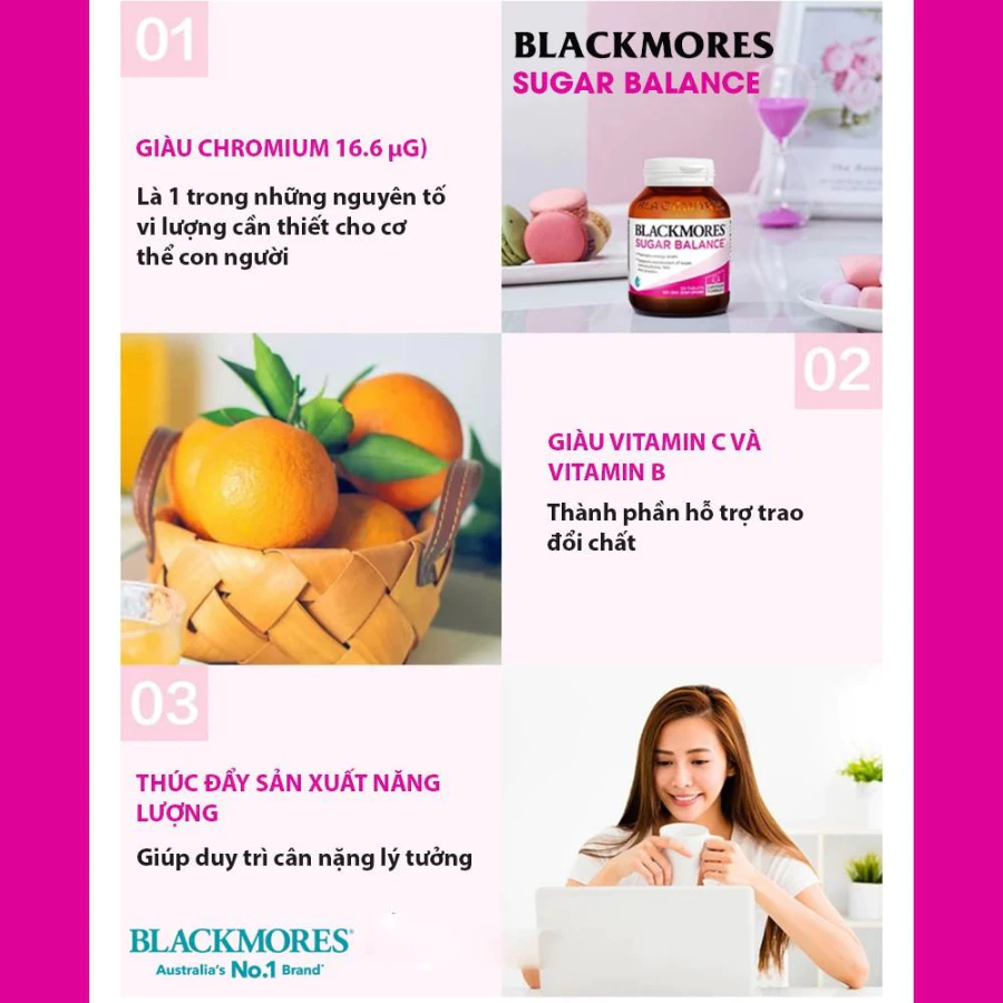 Viên uống cân bằng đường huyết dành cho người tiểu đường sugar balance blackmores Úc 90 viên Healthy care 13 duonghuye5