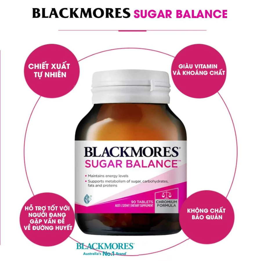 Viên uống cân bằng đường huyết dành cho người tiểu đường sugar balance blackmores Úc 90 viên Healthy care 12 duonghuyet1 1