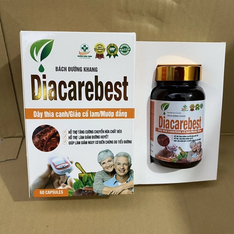 Viên uống Hạ đường huyết hoa đà BÁCH ĐƯỜNG KHANG Diacarebest-Dây thìa canh-Hộp 60 viên 10 duonghuyet1 3