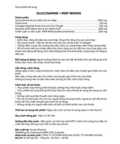 Alternative view of Aussia Glucosamine + MSM 1800mg giúp bổ sung dưỡng chất cho khớp hộp