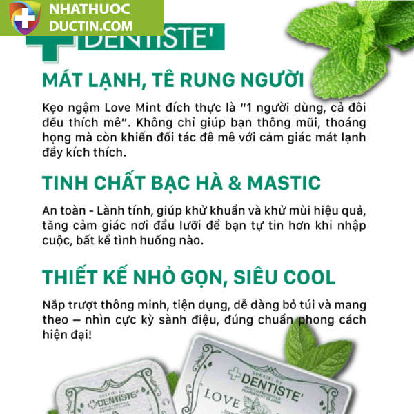 Kẹo Phòng The Bạc Hà Dentiste Sukkiri Love Mint Nhật Bản – Kẹo Dentiste Quan Hệ Miệng Phê 10 keongam4