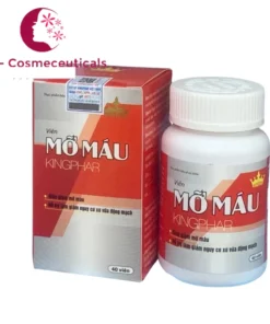 Viên Uống Giảm Mỡ Máu Kingphar Giúp Hạ Mỡ Máu, Điều Hòa Cholesterol, Giảm Xơ Vữa Động Mạch - Hộp 40 Viên