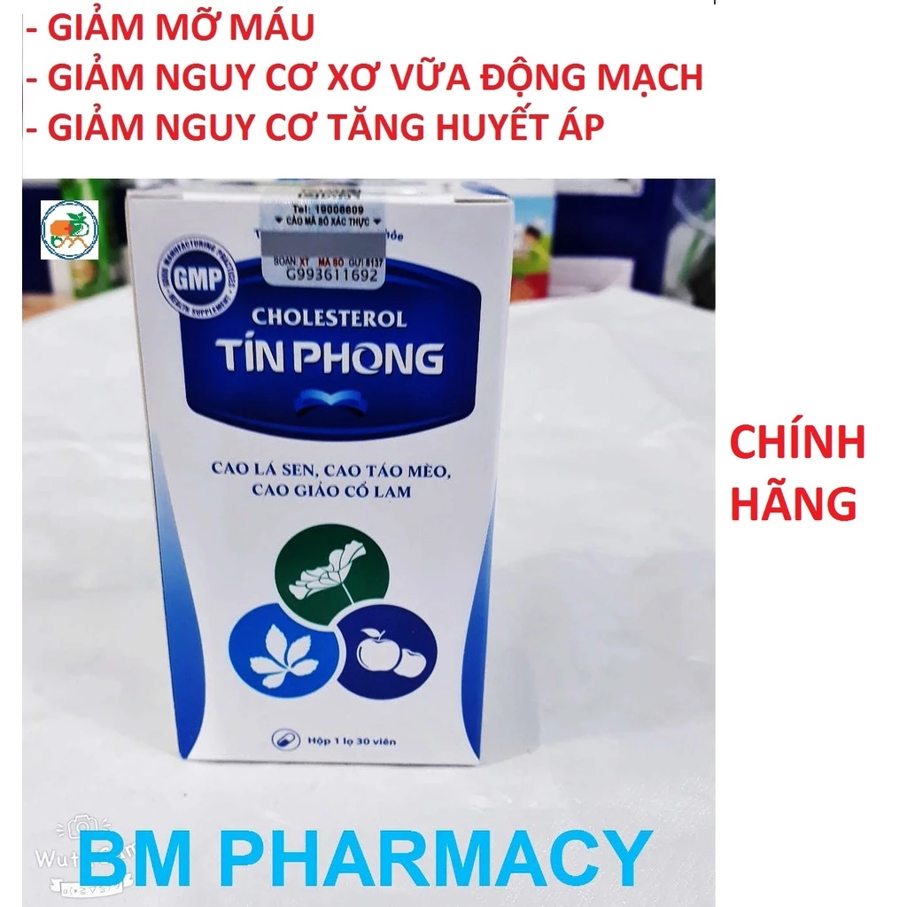 Viên uống mỡ máu CHOLESTEROL TÍN PHONG, hỗ trợ giảm mỡ máu, giảm nguy cơ xơ vữa động mạch và nguy cơ tăng huyết áp 17 mau1 2