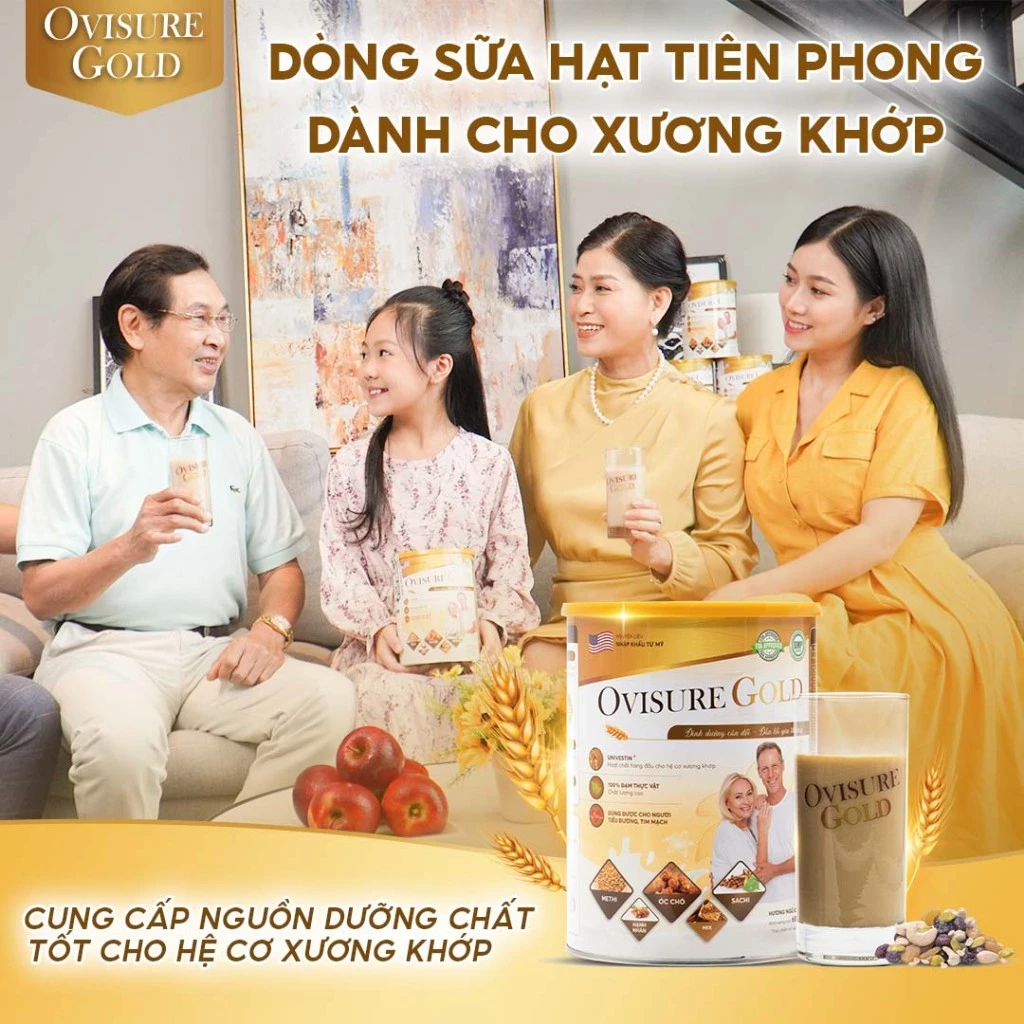 Sữa hạt xương khớp Ovisure Gold giúp xương chắc khỏe lon 650g chính hãng 19 ovi5