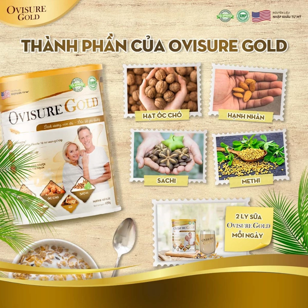 Sữa hạt xương khớp Ovisure Gold giúp xương chắc khỏe lon 650g chính hãng 17 ovi7