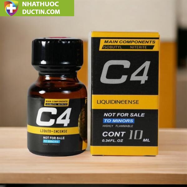 Popper C4 Yellow Chai 10ml Chính Hãng Mỹ USA PWD Tăng Hưng phấn Cho Top Bot 2 popper c4 yellow chai 10ml chinh hang my usa pwd tang hung phan cho top bot