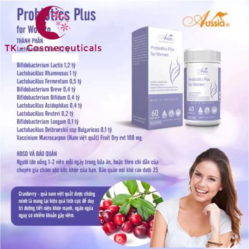 Men Vi Sinh Aussia Probiotics Plus For Women Bổ Sung Lợi Khuẩn Phòng Ngừa Viem Nhiễm Phụ Khoa - 60 Viên 8 pro3