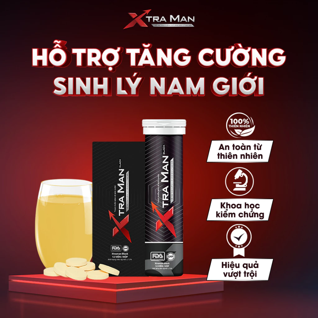 Viên Sủi Xtraman Black (12 Viên) Tăng Cường Sức Khỏe Nam Giới, Hỗ Trợ Bổ Thận Tráng Dương 20 xtraman1 1