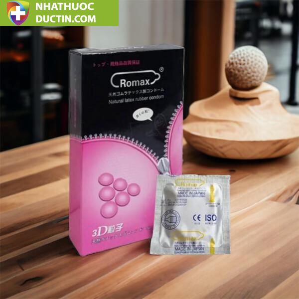 Bao Cao Su Gân Gai Siêu Mỏng Romax 3D Khoá Kéo - Hộp 12 Cái Bcs 2 bao cao su gan gai sieu mong romax 3d khoa keo hop 12 cai