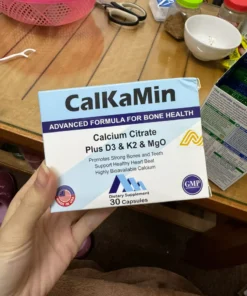 Calkamin - Bổ sung Canxi và vitamin K2, vitamin D3 cho cơ thể, hỗ trợ xương, răng chắc khoẻ - Hộp 30 viên