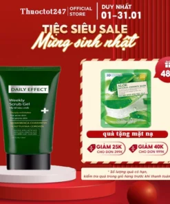 Gel Tẩy Tế Bào Chết DAILY EFFECT Da Mặt Dầu Khổ Qua Vegan Làm Sạch Da Giảm Mụn 120ml