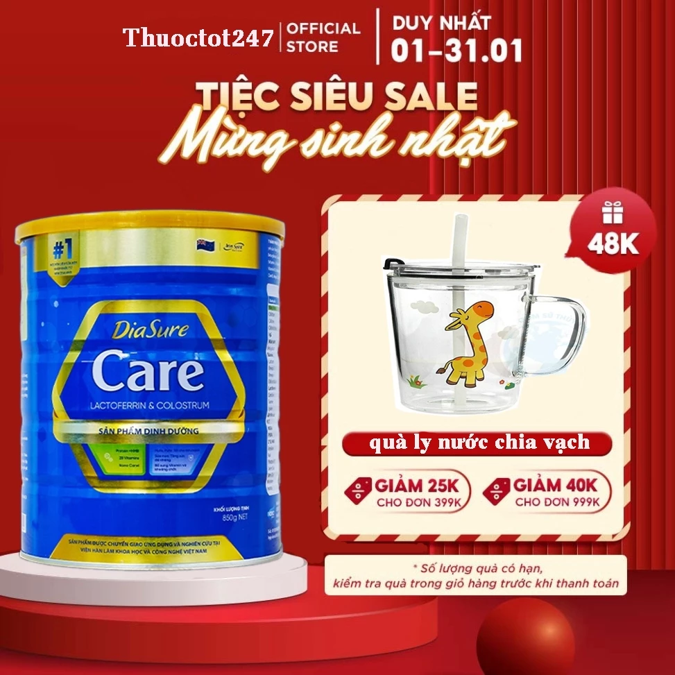 Sữa dinh dưỡng Diasure Care, Cung cấp năng lượng, bổ sung vitamin, Phục hồi sức khỏe, tăng sức đề kháng 14 dia1 2