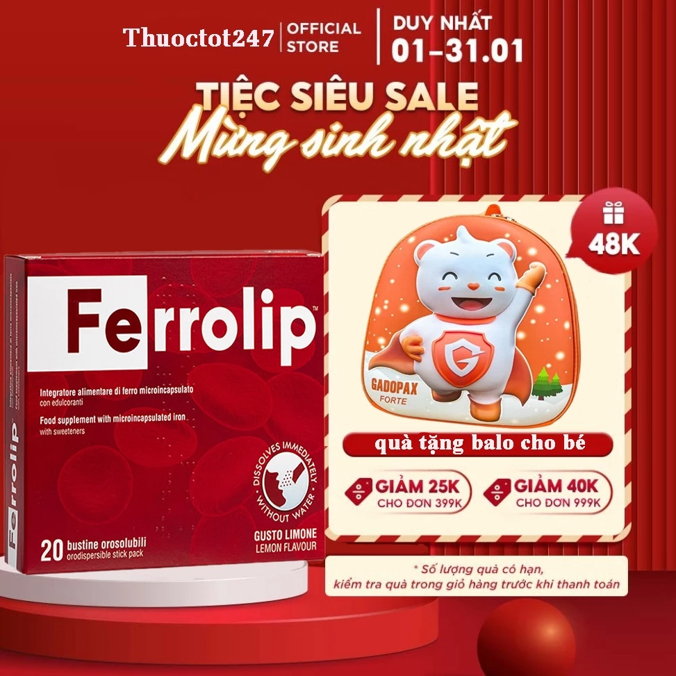 Sắt bầu, Sắt sinh học Ferrolip liposome bổ sung sắt cho mẹ bầu người thiếu máu thiếu sắt_Chính hãng 14 ferro1