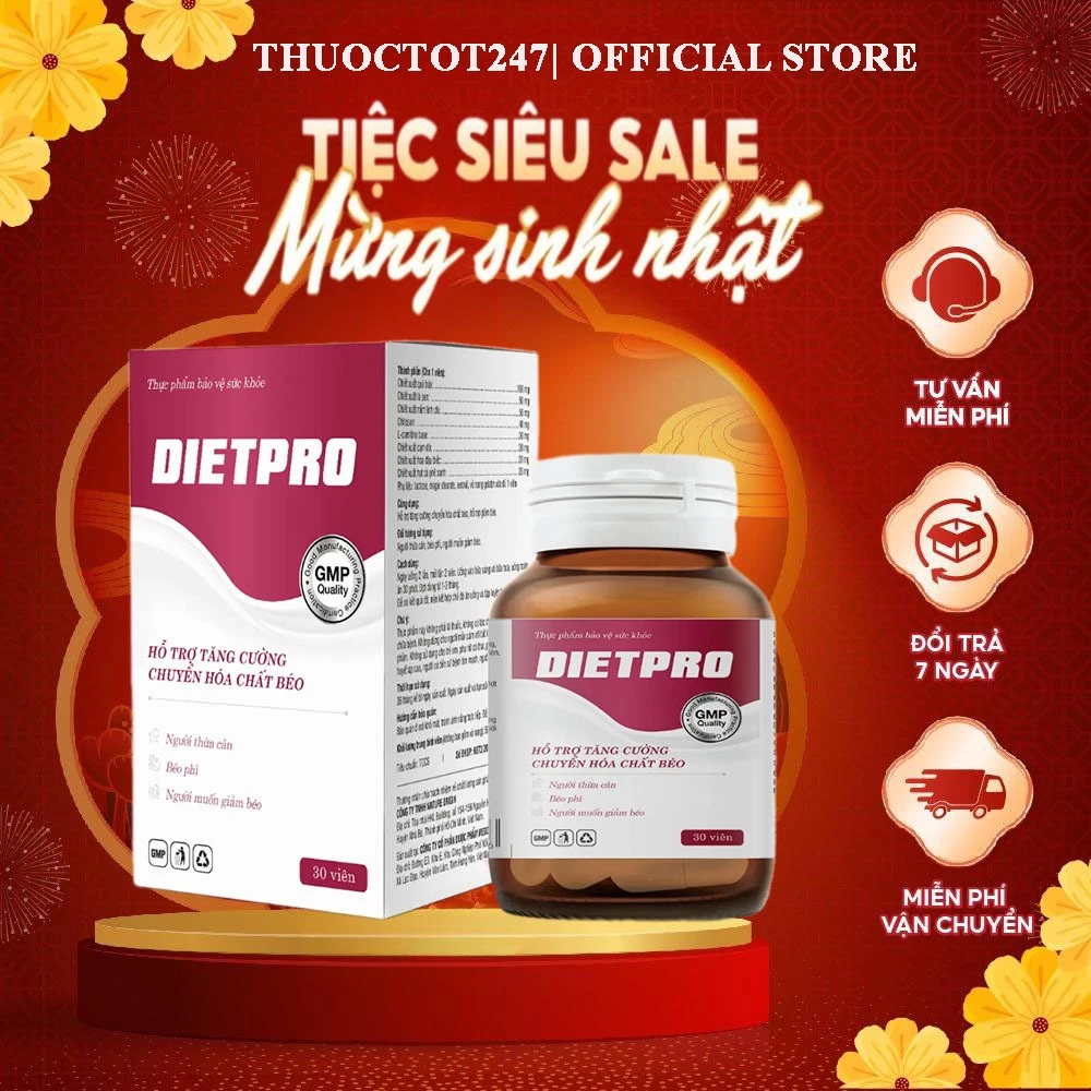 Viên Uống Dietpro hỗ trợ giảm cân hiệu quả - Hộp 30 viên 1 Viên Uống Dietpro hỗ trợ giảm cân hiệu quả - Hộp 30 viên