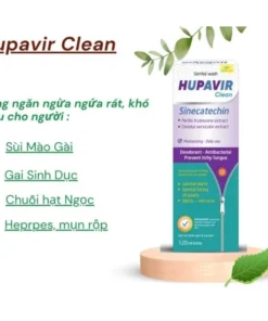 (Che sp khi giao).Dung Dịch vệ sinh Hupavir sinecatechin Clean 120ml hỗ trợ sùi mào gà, gai.