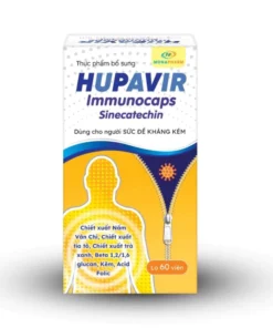 Viên uống Hupavir Immunocaps hỗ trợ đào thải HPV, sùi mào gà , hỗ trợ tăng cường đề kháng cho cả nam và nữ lọ 60 viên