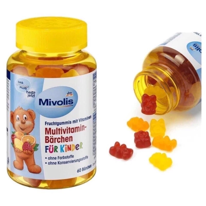 Kẹo Gấu Bổ Sung Vitamin Tổng Hợp Cho Trẻ Mivolis, Vị Trái Cây, 60 Viên 10 keogau1 1
