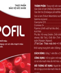 Viên uống Lipofil hỗ trợ mỡ máu 6 lipofil 1