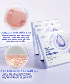 Mặt nạ thạch Collagen Seyoul Hàn Quốc, Jelly Collagen Mask Dưỡng Trắng Cấp ẩm Da Căng Bóng Mịn Màng 1 Hộp x 5 miếng 14 matna5