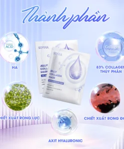 Mặt nạ thạch Collagen Seyoul Hàn Quốc, Jelly Collagen Mask Dưỡng Trắng Cấp ẩm Da Căng Bóng Mịn Màng 1 Hộp x 5 miếng 15 matna6